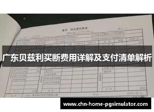 广东贝兹利买断费用详解及支付清单解析